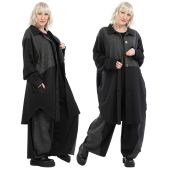 AKH Fashion Blusen-Jacken schwarz-grau Materialmix