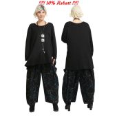 Lagenlook Hosen schwarz-petrol große Größen AKH Fashion Mode