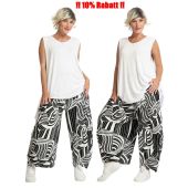 Lagenlook Hosen schwarz-weiß große Größen AKH Fashion Mode