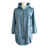 blaue LAGENLOOK JACKE mit Kapuze Baumwolle