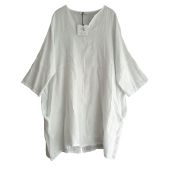 Lagenlook weiße Leinentuniken Shirts Gr. 48 50 52 54 Damen Mode
