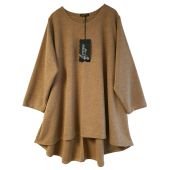 New Collection Italy braune Lagenlook Pullover Shirts mit Wolle