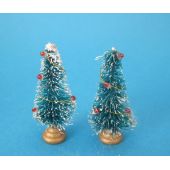 Weihnachtsbaum mit Ständer 2 Stück Puppenhaus Miniatur 1:12