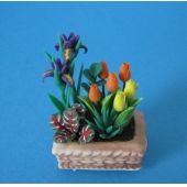Lilien und Tulpen im Blumenkasten Puppenhaus Dekoration Miniatur 1:12