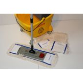 Wischset CleanSV gelb 40 - 24 Liter, PE Putzeimer mit 4 Rädern und Moppresse, 3 CleanSV Baumwollmops 40 cm