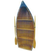 **Großes Regal in Bootsform- mit Paddeln- Holz- teilweise bemalt- 135 cm