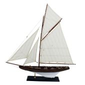 **Tolle Yacht, Segelschiff, Schiffsmodel, Segelyacht Holz 73 cm