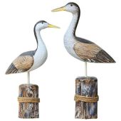Shabby- Vogelpaar auf Poller - Holz, bemalt- Figur