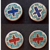 Ohrstecker Southwest Indian Inlay Ohrstecker Southwest Indian Inlay, rund