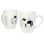 Tasse / Kaffeebecher Zwei Pferde