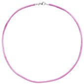 Collier Halskette Seide pink 42 cm - 2,8 mm, Verschluss 925 Silber