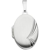 Medaillon oval für 2 Fotos 925 Sterling Silber mattiert zum ffnen