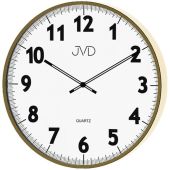 JVD H13.3 Wanduhr Quarz analog gold farben rund mit Glas