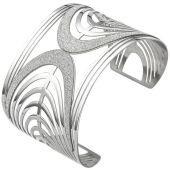 Armspange/offener Armreif aus Edelstahl mit Glitzereffekt breit