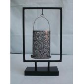 Kerzenhalter aus Metall und Glas, 33,5 cm hoch