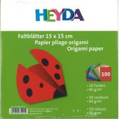 Faltblätter Origami Kusudama 15 x 15 cm uni 100 Blatt; 10 Farben