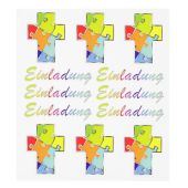 Hobby Design Sticker 6x Kreuze und 6x Einladung im Regenbogendesign