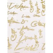 CREApop® Deko-Stoff 29 cm x 15 m Glaube-Liebe-Hoffnung gold