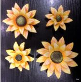 Keramik  Sonnenblumenblüte Set 4 Größen niedliche gelbe Sonnenblumen