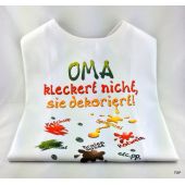 XL Latz Oma kleckert nicht, sie dekoriert Lätzchen für Erwachsene