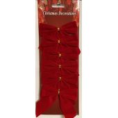6 Rote Geschenkschleifen, ca 9 x10cm, für innen und außen günstig
