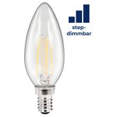 LED Filament Kerzenlampe McShine "Filed", E14, 4W, 470lm, warmweiß, step-dimmbar