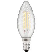 LED Filament Kerzenlampe gedreht McShine "Filed", E14, 4W, 490 lm, warmweiß, klar