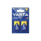9V-Block Batterie VARTA "Longlife Power" Alkaline, 6LR61, 2er Blister