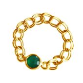 Gemshine - Damen - Ring - Vergoldet - Smaragd - Grün - Beweglich - Geschmeidig