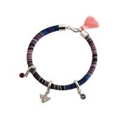 Gemshine - Damen - Armband - 925 Silber - AZTEC - BEE - Biene - Rubin - Rot - Amethyst - Violett