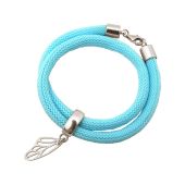 Gemshine - Damen - Armband - Wickelarmband - 925 Silber - Schmetterling - Blau