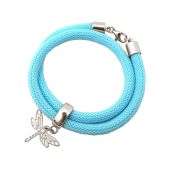 Gemshine - Damen - Armband - Wickelarmband - 925 Silber - Libelle - Blau