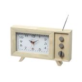 Stand-Uhr TV braun Holz retro Zeitmesser Uhrzeit Designuhr nostalgie