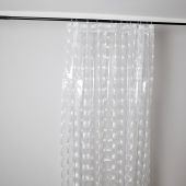 Duschvorhang mit 3D-Effekt inklusive Ringe Duschabtrennung Set Badewanne transparent 180 x 200 cm