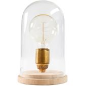 Invicta Tischleuchte Edison Retro Vintage Tischlampe aus Holz und Glas Lampe