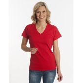 Damen T-Shirt Flash-Line, V-Neck, rot, Grösse 3XL