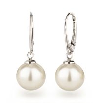 925 Silber Ohrringe mit großen runden Perlen Farbwahl