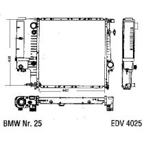 NEU + Kühler BMW 3 E 36 320 / 325 Automatic mit Ölkühler - 9.xx - 8.92 - Kühlsystem Wasserkühler / Radiator +