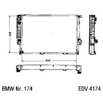NEU + Kühler BMW 5 E 34 530 / 540 - V8 - M 60 Klimaanlage / ohne Getriebeölkühler / Schaltgetriebe - 9.92 - 8.