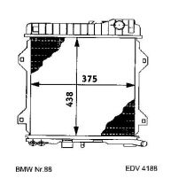 NEU + Kühler BMW 3 E 30 325 / M 3 / CS - 2.5 / S 14 Klimaanlage / Schaltgetriebe - 9.86 - 8.92 - Kühlsystem Wa