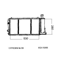 NEU + Kühler Citroen C 15 E 1.1 / 1.4 Schaltgetriebe - 9.88 - 8.xx - Kühlsystem Wasserkühler / Radiator 530 x