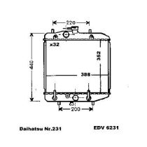 NEU + Kühler Daihatsu Charade 1.3 / 1.6 - 16V Automatic - Daihatsu 9.87 - 8.93 - Kühlsystem Wasserkühler / Rad