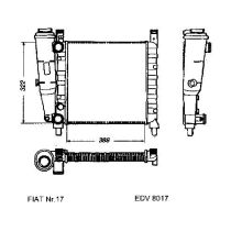 NEU + Kühler Fiat Uno 55 / 60 SL 1.1 Schaltgetriebe - 9.82 - 8.89 - Kühlsystem Wasserkühler / Radiator 388 x 3