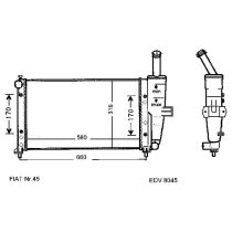 NEU + Kühler Fiat Punto 60 1.2 / 16V Schaltgetriebe - 9.99 - 8.xx - Kühlsystem Wasserkühler / Radiator 580 x 3
