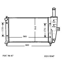 NEU + Kühler Fiat Punto 60 1.2 - 16V Schaltgetriebe - 9.99 - 8.xx - Kühlsystem Wasserkühler / Radiator 580 x 3