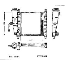 NEU + Kühler Fiat Uno 70 / S / SL / SX / IE 1.3 / 1.4 Schaltgetriebe - 9.82 - 8.xx - Kühlsystem Wasserkühler /