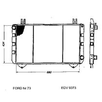 NEU + Kühler Ford Transit MK 3 2.0 D Schaltgetriebe - 9.80 - 8.xx - Kühlsystem Wasserkühler / Radiator 680 x 4