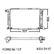 NEU + Kühler Ford Transit MK 4 2.5 TDi Schaltgetriebe - 9.96 - 8.xx - Kühlsystem Wasserkühler / Radiator 537 x