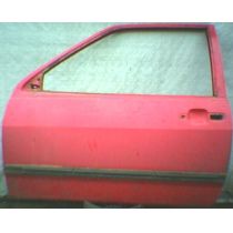 Tür VW Polo / Derby 2 86C .2 2 / 3T / L rot mit Aufprallschutzrohr - 9.90 - 8.94 - gebraucht