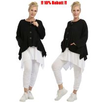Lagenlook schwarze Strickjacken Baumwolle AKH Fashion Mode